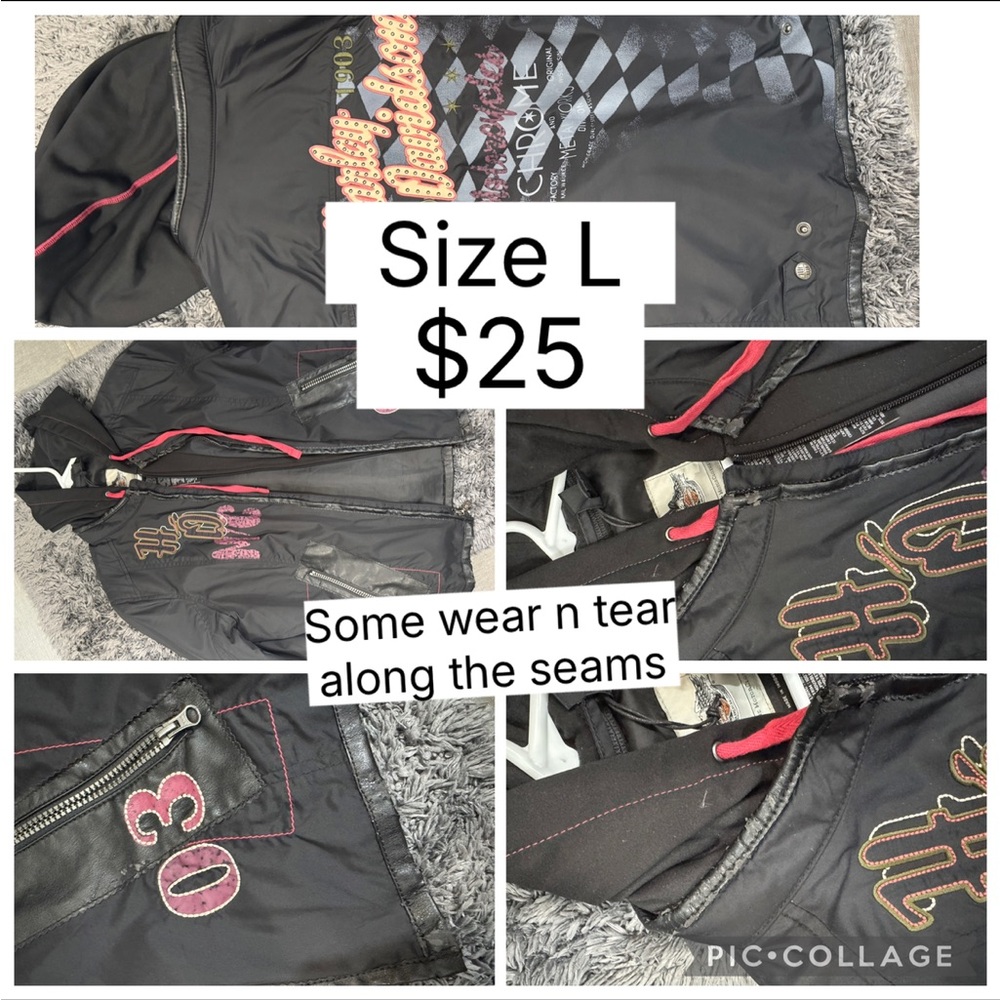 Harley-Davidson Black and Pink Bomber Jacket